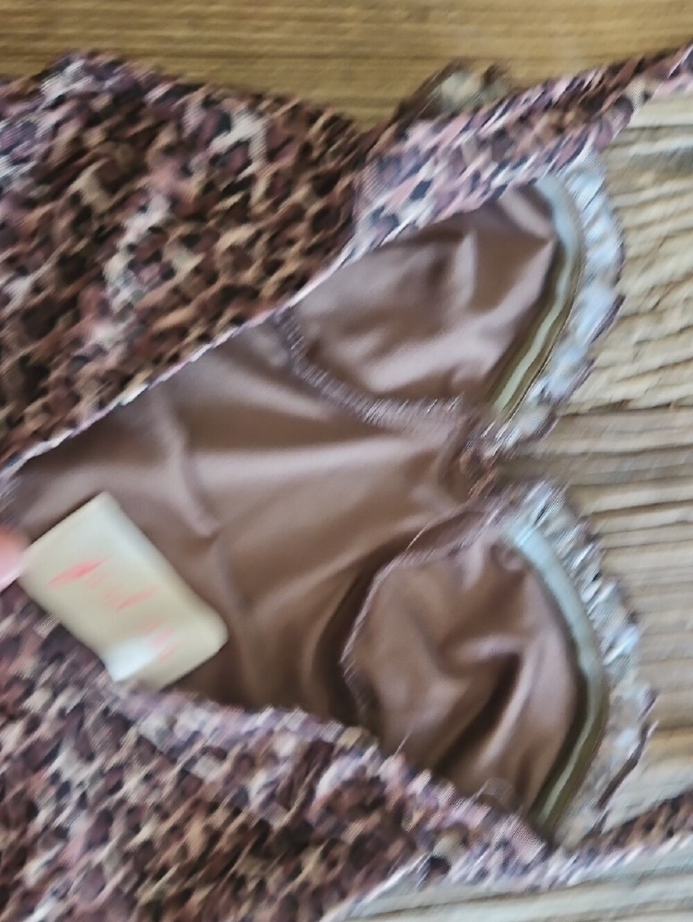 Leopard Print Ruffle Bottom Halter Mini Dress Size Small - Picture 11 of 13